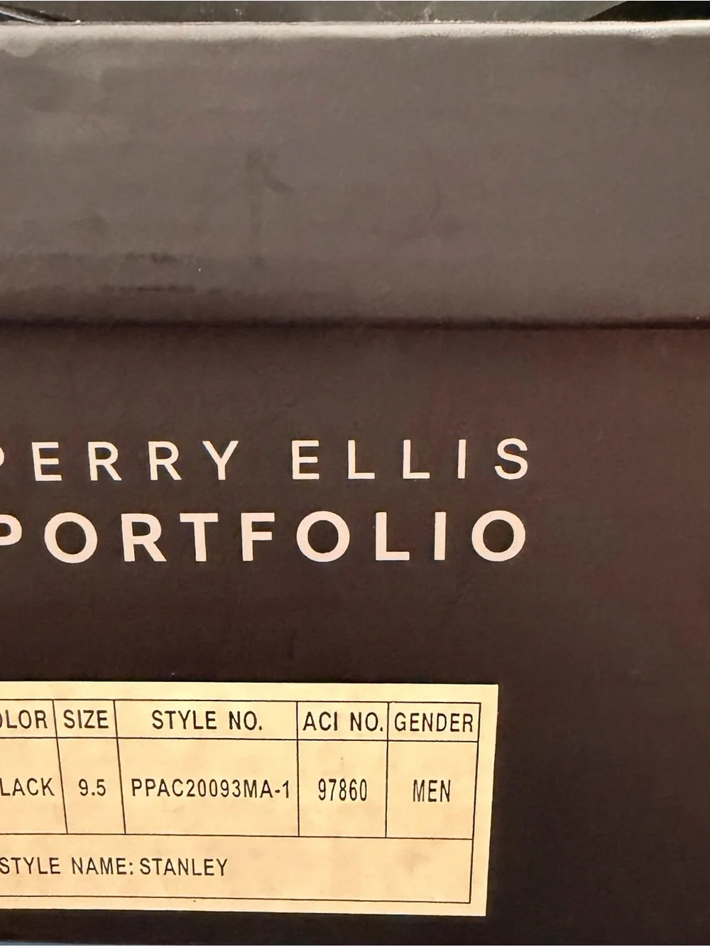 Perry Ellis Black Leather Lace-Up Oxfords